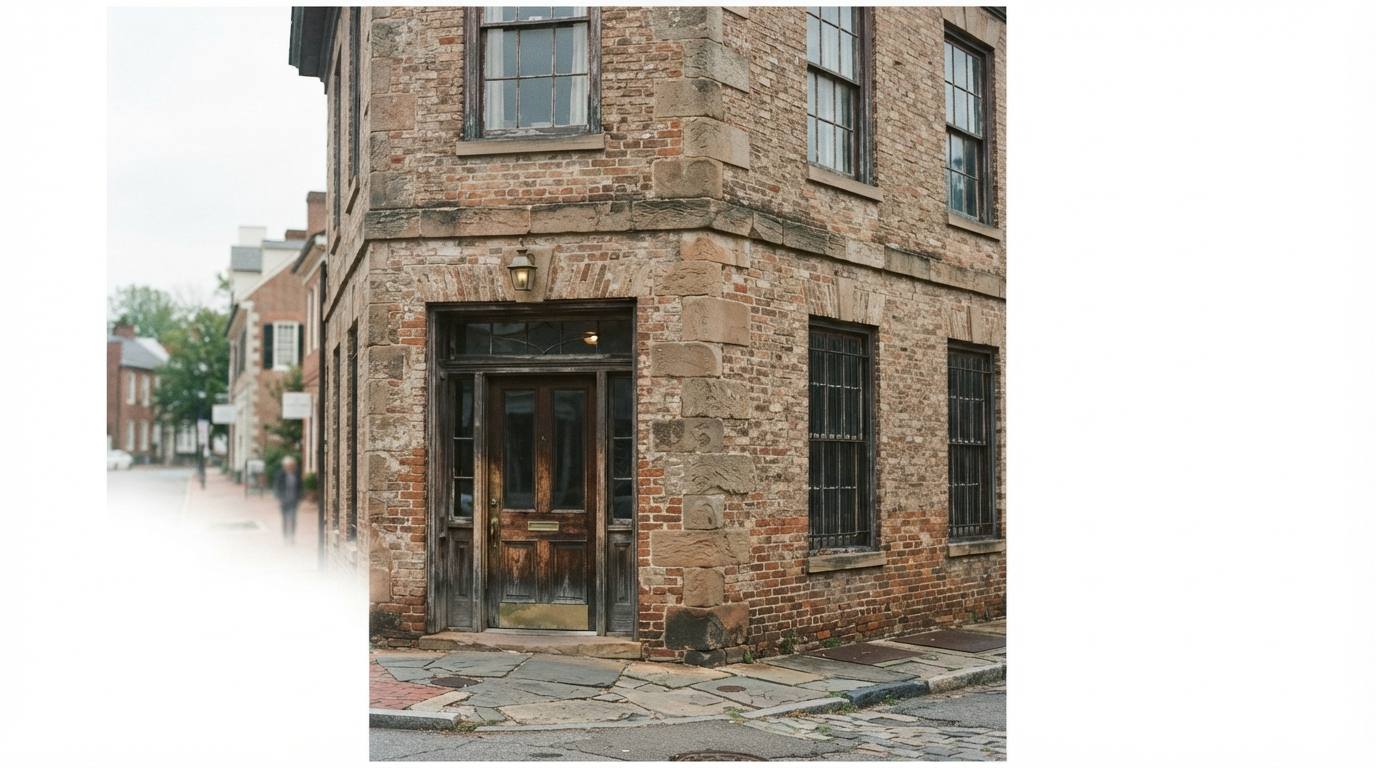Historic brick corner in a small town